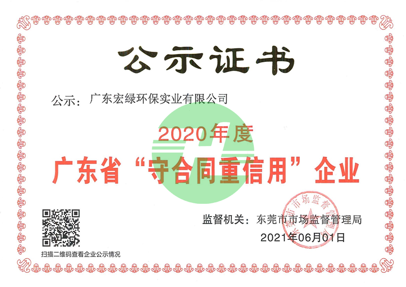 2020年守合同重信用證書